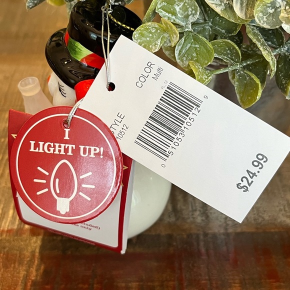 New MR. CHRISTMAS Nostalgic CERAMIC Light-Up SNOWMAN ☃️ Figurine/Ornament +TIMER - Picture 9 of 9